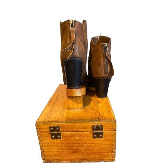 Bar‎ III Jillian Brown Distressed Leather Ankle Boots Heels Women's Size 8m - Picture 5 of 9